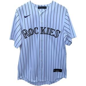 Nike Colorado Rockies Kris Bryant 23 Jersey Mens M White Pinstripe